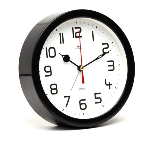 РУБИН будильник кварц цв.черный классика 15см В4-003/20